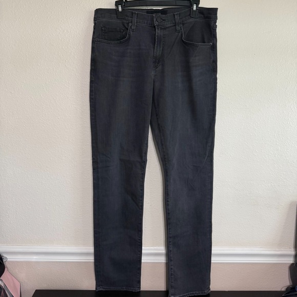 J Brand Tyler Slim Fit Straight Leg Jeans Men's 34 Dark Gray Black Pockets - Picture 1 of 11